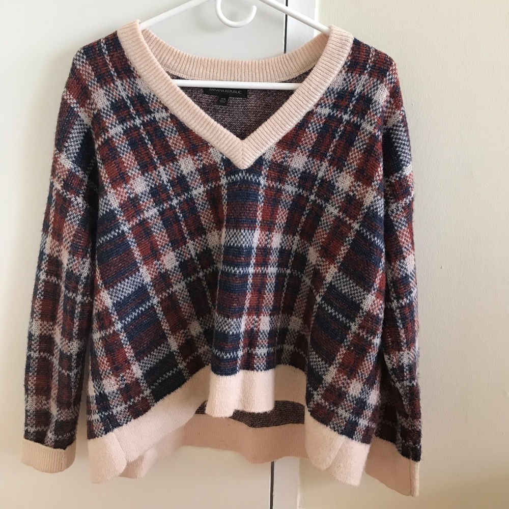 Banana Republic wool plaid sweater xs
